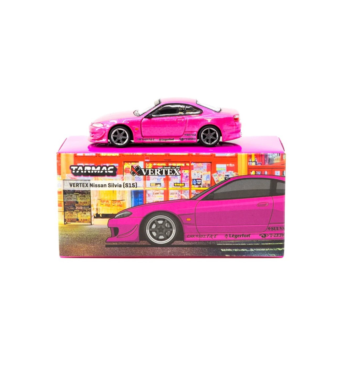 Tarmac Works 1/64 VERTEX Nissan Silvia S15 Pink Metallic - GLOBAL64