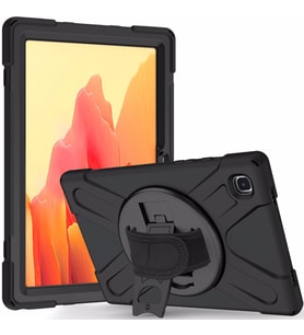 Samsung Galaxy Tab A7 10.4 T500 T505 T507 Kılıf Defender Askılı Zırhlı Tank Case (Siyah)