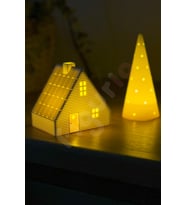 Kış Temalı Cam Ağacı Tealight Mumluk Seti, Tavşan Hediyeli, 2'li