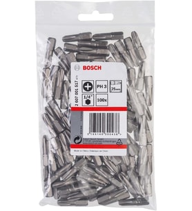 Bosch Professional Bit Phillips Yıldız Vidalar Için Ekstra Sert (Ph3, Uzunluk: 25 Mm, 100 Adet)