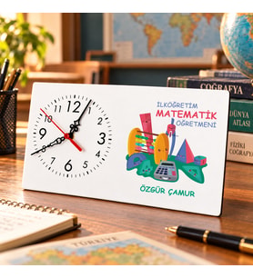 İlköğretim Matematik Öğretmenine İsme Özel Masa Saati