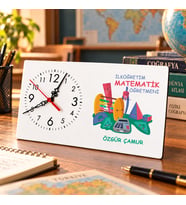İlköğretim Matematik Öğretmenine İsme Özel Masa Saati