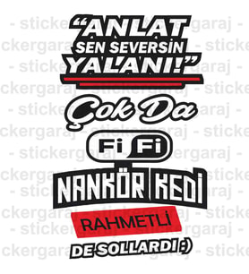 türkçe ing Sticker etiket seti - Araba motosiklet bisiklet oto cam duvar buzdolabı kask atv laptop tablet uyumlu coklu set etiket