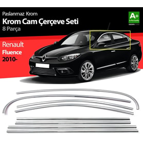 Renault Fluence Uyumlu Krom Cam Çerçeve Seti 8 Parça 2010 Üzeri
