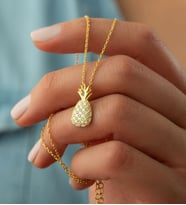 Saklı Takı 925 Ayar Gümüş Ananas Kolye