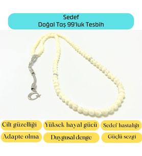 Sertifikalı Sedef 6mm 99luk Doğal Taş Tesbih