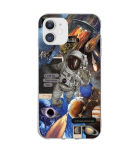 Iphone 11 Uyumlu Astrophilia Uzay Kolaj Tasarımlı Şeffaf Telefon Kılıfı