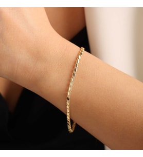 Pullu Altın Bileklik 3mm (Çok Renkli)