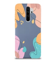 PrintiFy Xiaomi Redmi Note 8 Pro Lansman Kılıf Karışık Renkler Tasarımlı İçi Kadife Kapak (Petrol Mavisi)