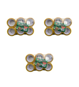Hasbros Bant Şeffaf Koli Bandı / 45 mm x 100 YRD - 91 Metre / 6'lı 3 Paket - 18 Rulo