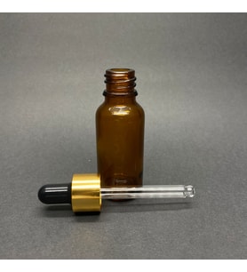 20 Ml Amber Cam Damlalıklı Şişe , Gold Metalik Kapak , 20 Cc Kahverengi Cam Damlalıklı Şişe x 6 Adet