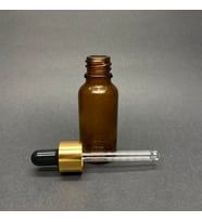 20 Ml Amber Cam Damlalıklı Şişe , Gold Metalik Kapak , 20 Cc Kahverengi Cam Damlalıklı Şişe x 6 Adet