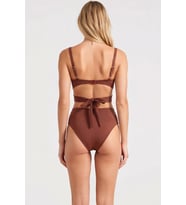 Kadın Mayokini Regular Zebra Desenli V Yaka Kolsuz Cut Out Detaylı Bağlamalı Kaplı Örme