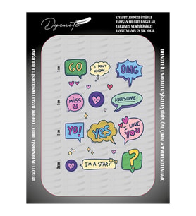 Tatlı Sticker Konuşma Balonu Press Tekstil Ütü İle Yapışabilen Transfer Baskı Kağıdı DTF BASKI (Karışık)