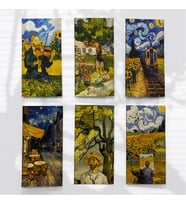 Van Gogh Temalı 6 Sayfalık Mini Washi Bant Sticker Seti – Ajanda / Journal Uyumlu (Çok Renkli)