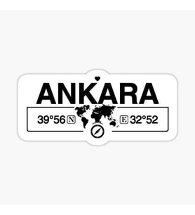 Ankara Gps Harita Sticker Oto Araba Yapıştırma 17CM yazı 16