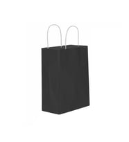 Kağıt Hediye Çantası Küçük Boy Düz Renk 18X24 Cm (25 Adet)  Siyah