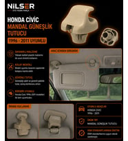 Civic Güneşlik Mandal Tutucu 1996-2011 Bej