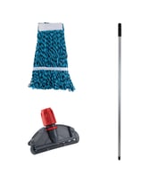 Cod-Ex Çift Kovalı Temizlik Arabası Seti Yedek Mop Takımı - 17Cm. Dar Mop + Mop Tutucu + Sap