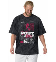 Tasarım Post Malone Rapper Şarkıcı Baskılı Unisex Oversize Vintage Yıkamalı Tişört