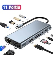 ALLY BYL-2110 11in1 Multifonksiyonlu Type-C Hub Adaptör Dönüştürücü-(5775) - SSSSSS1929-5587