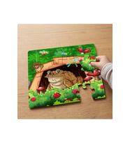 Kurbağa ve Minik Melekler Tasarımlı 24 Parça Ahşap Çocuk Puzzle MPK0829