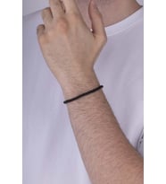 Gümüş Pazarım 4 mm Minimal Taşlı Oniks Taşlı Doğal Taş Erkek Bileklik
