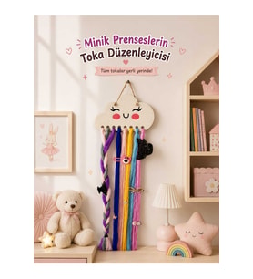 Sevimli keçe bulut toka düzenleyici, minik prenseslere özel şıklık ve rahatlık