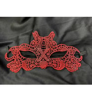 Mey İthalat® Kırmızı Dantel Masquerade Maskesi Çift Taraflı 10 No