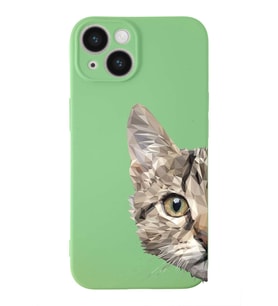 Apple iPhone 14  Lansman Kılıf Catface  Tasarımlı Altı Kapalı İçi Kadife Kaplı  Kapak (Şeffaf)