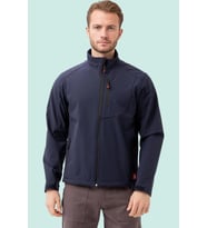 Erkek Kışlık Su Geçirmez Softshell Mont Salina İtici Rüzgar Outdoor (Lacivert)