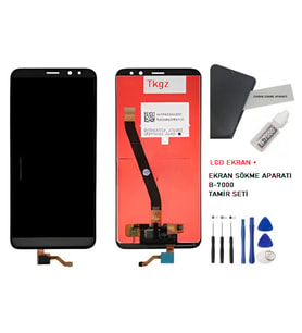 Tkgz Mate 10 Lite Uyumlu Lcd Ekran Dokunmatik Servis SİYAH + B-7000 + TAMİR SETİ