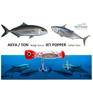 PROFISHER Jet Popper Akya Ton İçin Sert Sahte Sahte Yemi 46 gr 23 cm