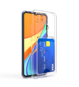 Lexroo Xiaomi Redmi 9C Kılıf Kartlıklı Şeffaf Setra Clear Silikon Kılıf - Renksiz