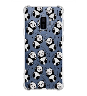 Samsung Galaxy S9 Plus  Köşe Korumalı Antişok Kapak Panda Tasarımlı Şeffaf Silikon Kılıf