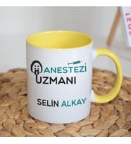 Kişiye Özel İsim Baskılı Anestezi Uzmanı Kupa Bardak Çift Taraflı Kupa Baskı