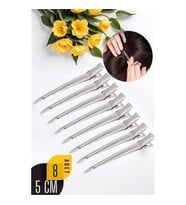 Mey İthalat® 8'li Profesyonel Alüminyum Saç Pensi Seti Metal Toka Saç Pensi 720577