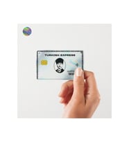 Turkish Express Diamond Parıltılı Kart Kaplama Hologramlı Sticker Kart Etiketi (Yüksek Kaliteli Baskı)