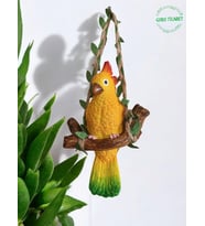 Goboticaret 1 Adet Dekoratif Sallanan Duvar ve Bahçe Süsü Kuş Biblo Farklı Renk Seçenekleri 13*9 cm (Sarı)