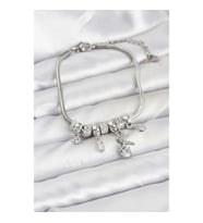 Mey İthalat® Pirinç Gümüş Renk Tinkerbell Charmlı Kadın Bileklik