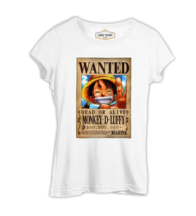 One Piece - Monkey D. Luffy Beyaz Kadın Tshirt