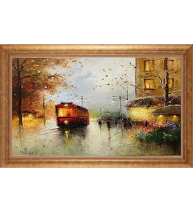ALTIN ÇERÇEVELİ PASPARTULU TABLO CR92