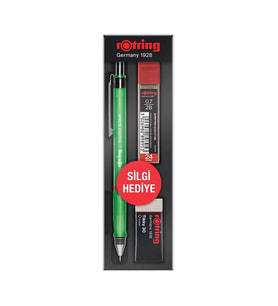 ROTRING VISUCLICK VERSATİL + MİN + SİLGİ 3'LÜ OKUL SETİ - 0.7 mm OPAK YEŞİL RO-VK07 YESILOPAK