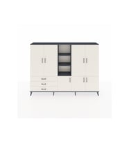 Arges Dolap 11 Raflı 3 Çekmeceli 7 Kapaklı 220x30x163 Antrasit-Aytaşı