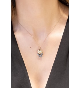 KELEBEK ÇİÇEK KOLYE 14 AYAR A033088