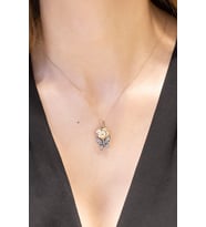 KELEBEK ÇİÇEK KOLYE 14 AYAR A033088