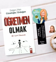 BK Gift Kişiye Özel Kadın Sınıf Öğretmeni Karikatürlü Ahşap Kitap Ayracı Ve Öğretmen Olmak Kitabı Hediye Seti-1