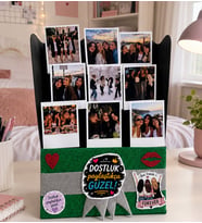 Dostluğumuzu Ölümsüzleştirelim: 9 Fotoğraflı Kişiselleştirilmiş Arkadaş Buketi (30x20 cm)