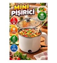 1 Litre Mini Elektrikli Pişirici – Buharda Pişirme Tepsili Çok Amaçlı Tencere