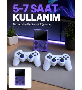 3.5 İnç IPS Ekranlı Çift Kablosuz Kollu Taşınabilir Retro Oyun Konsolu
